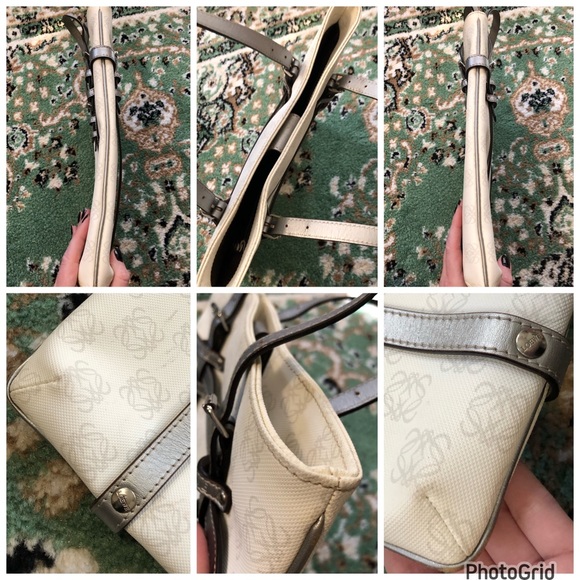 Loewe AUTHENTIC 2007 Anagram White Metallic Silver PVC Shopping Tote Bag - Picture 10 of 16